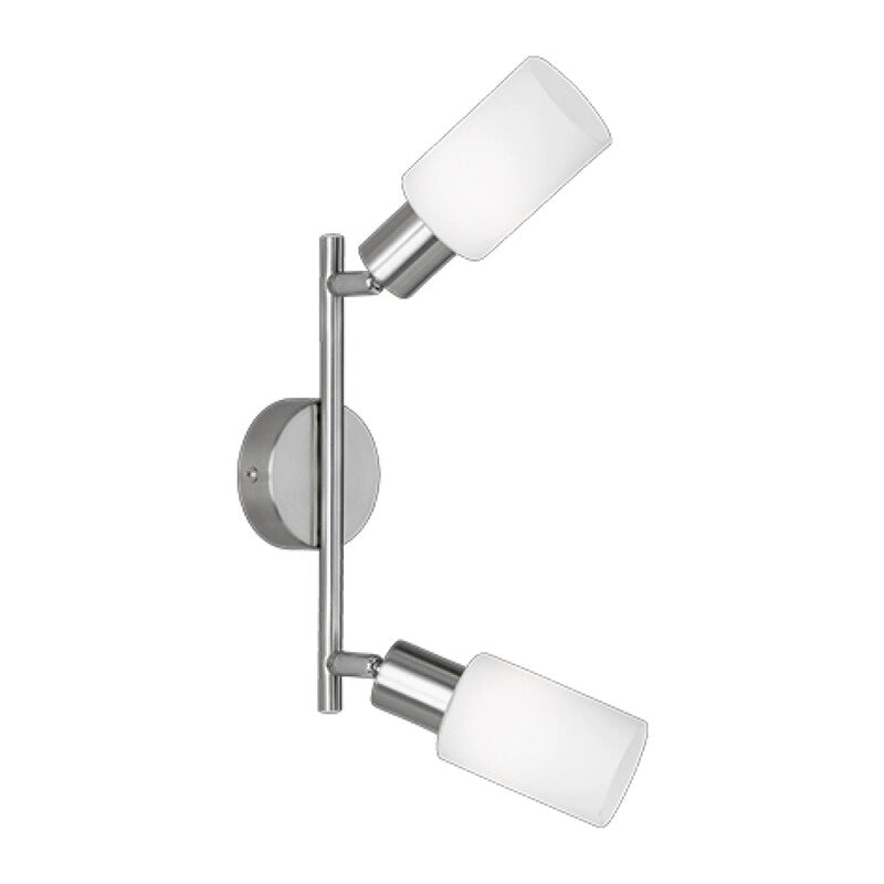 BARRA 2 FARETTI MARS E14 ACCIAIO/VETRO- 1,0 pz