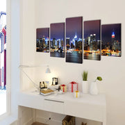 Set Stampa su Tela da Muro Panorama New York a Colori 200x100cm CFW2982296