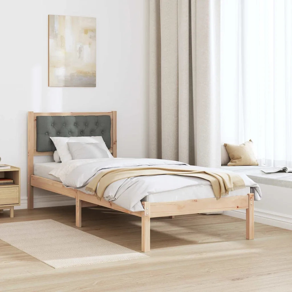 Struttura del letto Grigio scuro 90 x 190 cm Pino massello 878225