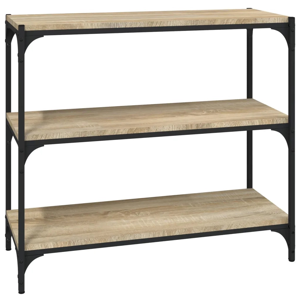 Libreria-Scaffale per Libri-Mobile di Stoccaggio Rovere Sonoma 80x33x70,5cm Legno Multistrato e Acciaio