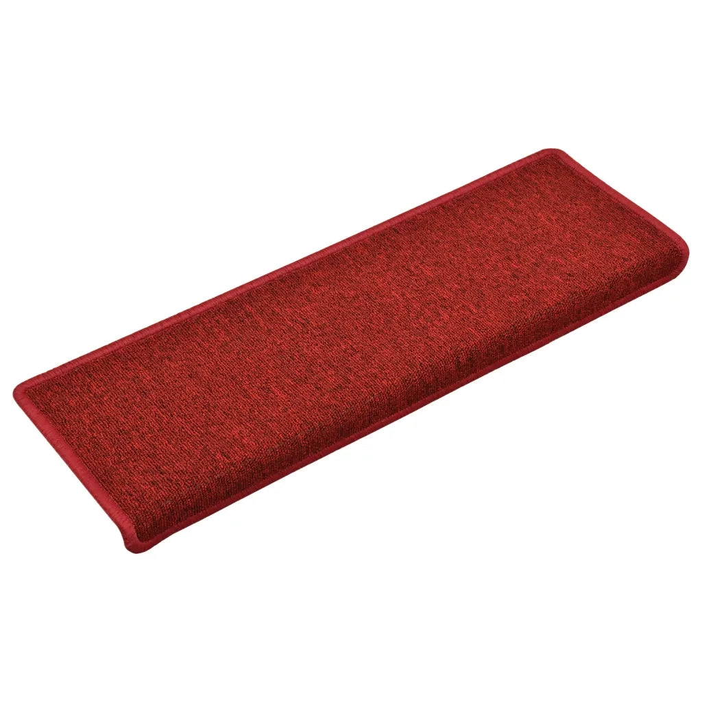 Tappetini per scale 15 pz 65x21x4 cm Rossi rettangolare 134572
