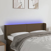 Testiera a LED Marrone Scuro 147x16x78/88 cm in Tessuto 3122957