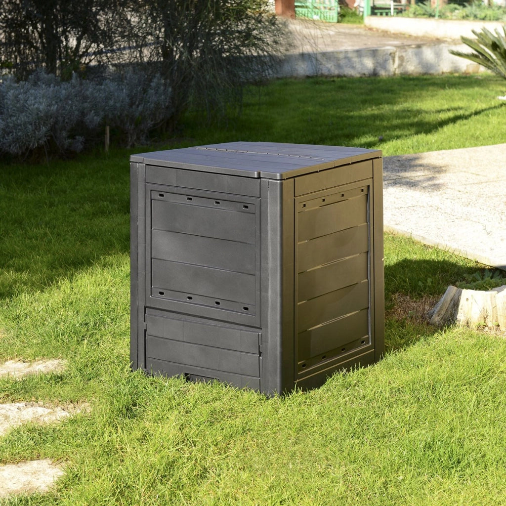 Compostiera da giardino Ambition 260 litri in plastica riciclata per rifiuti organici esistente alle intemperie Toomax