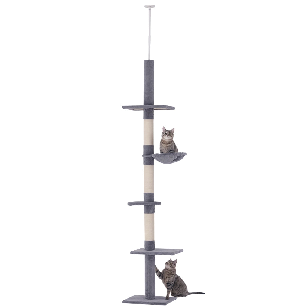 Albero tiragraffi per gatti alto 230-260 cm ¨C zephmum ¨C Grigio