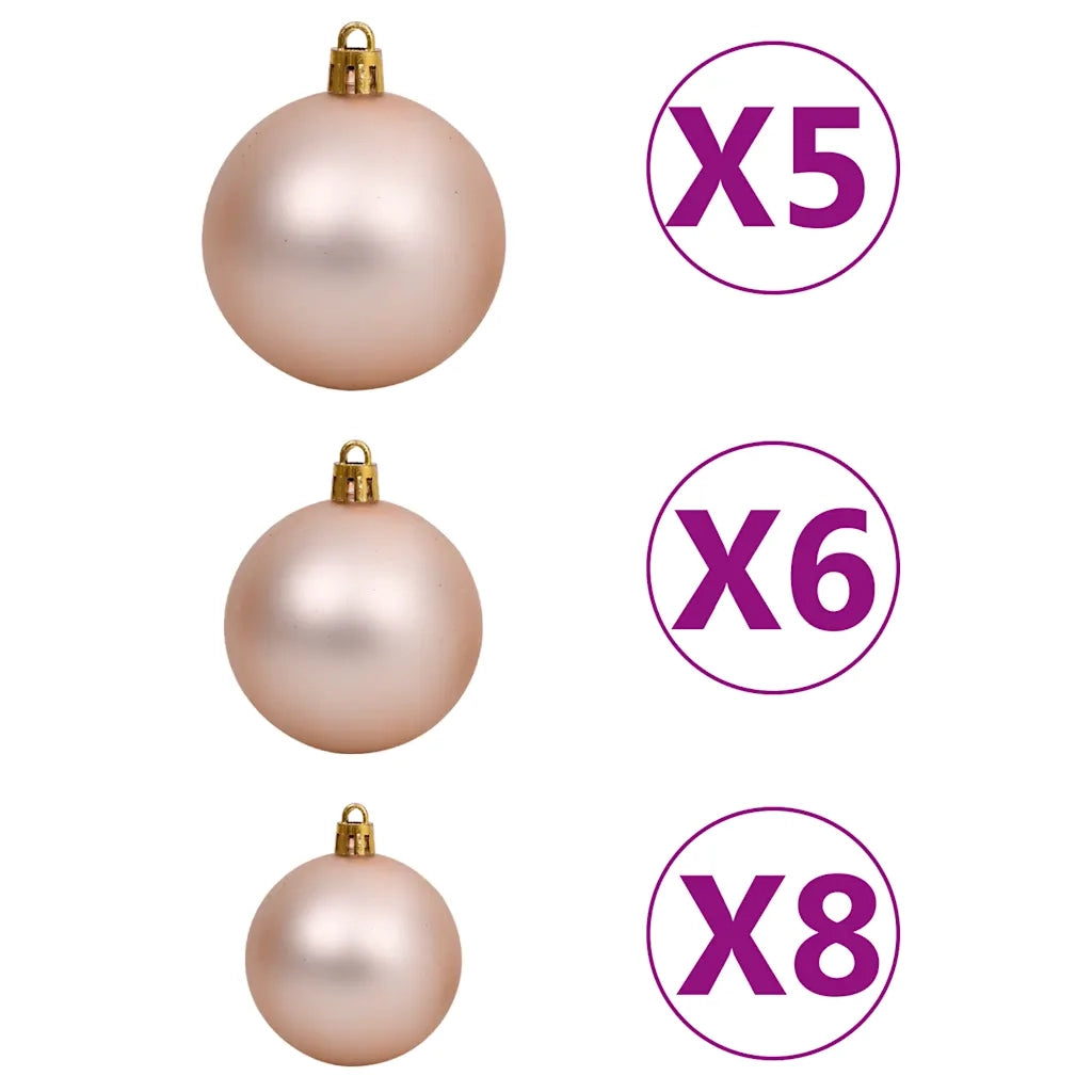 Albero Natale | Decorazioni natalizie Artificiale Nordmann LED Palline Verde 180 cm