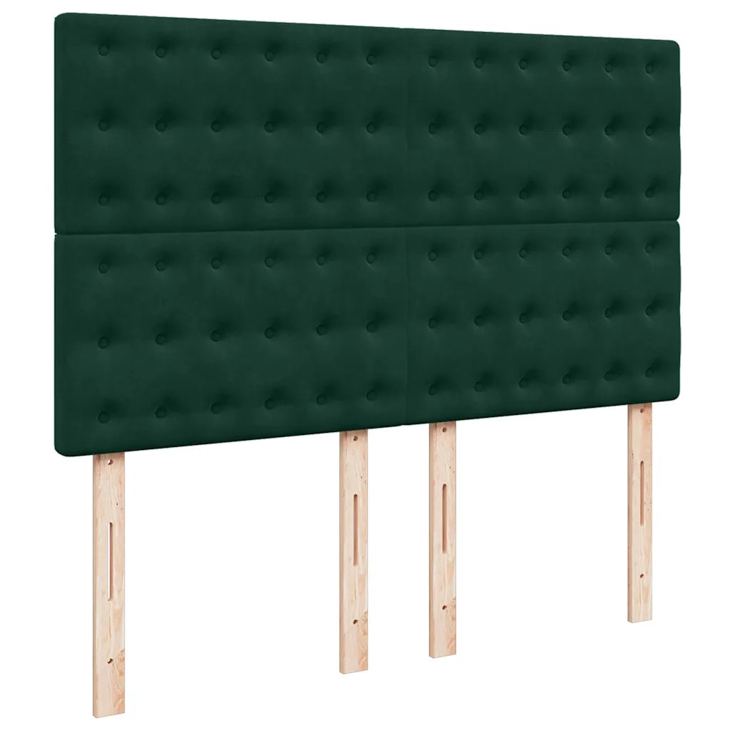 Giroletto a Molle con Materasso Verde Scuro 140x190 cm Velluto 3292349