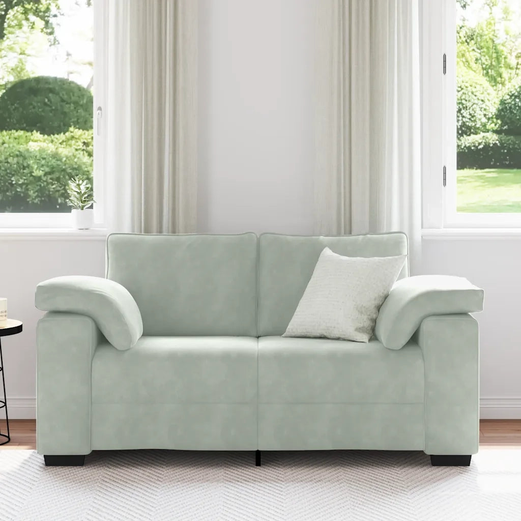 Divano | Divano da soggiorno | Sofa Divanetto Grigio Chiaro 160x77x82 cm in Velluto
