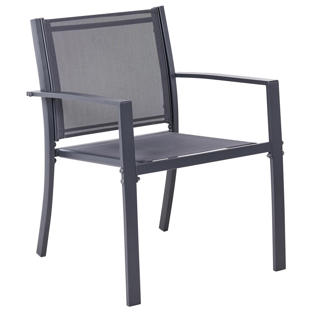 Set da giardino grigio scuro Set da salotto in acciaio 4 posti con tavolo Stile industriale moderno Giardino Patio Balcone