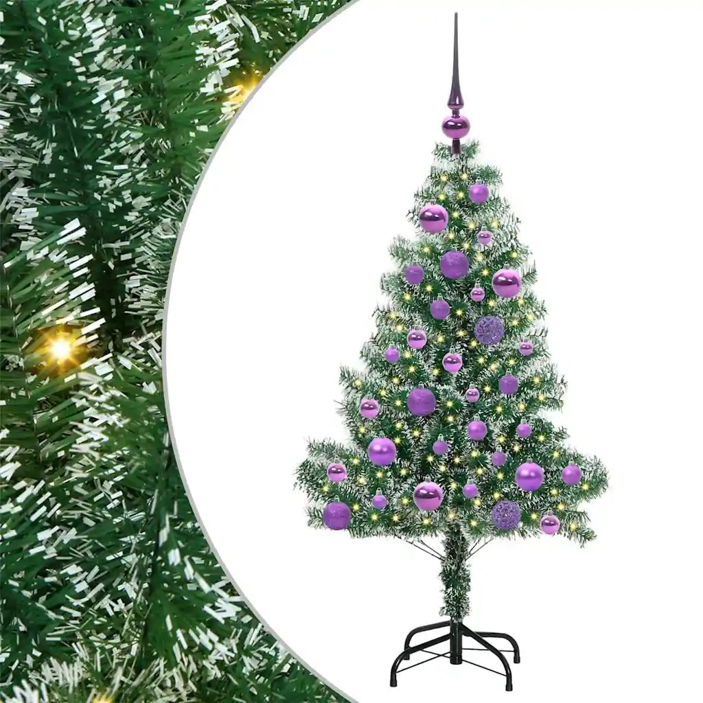 Albero di Natale Artificiale Imbiancato con Luci LED 120 cm 3396803