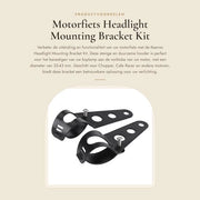 Supporto lampo da capo - Adatto per 33-43 mm - Realizzato in acciaio inossidabile di alta qualità - Resistentente agli urti - Duraturo - Per Chopper/Cafe Racer - Supporto per motocicletta