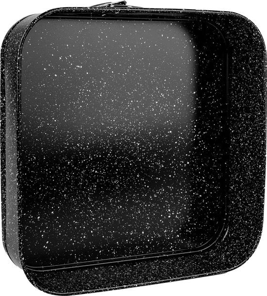Forma quadrata per torta con superficie antiaderente, regolabile, forma quadrata per torta, nera (24 cm)