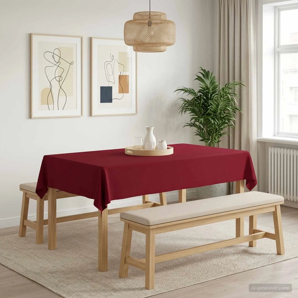 Tovaglia da Tavolo 5 pz Rettangolare Rosso Vino 110 x 160 cm 42040316