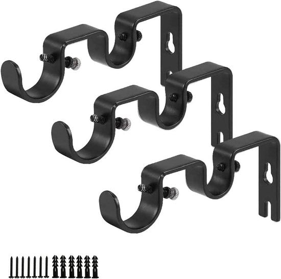 Beugel per corda per tenda, set di 3, nero