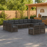 Set Divano da Giardino 12 pz Grigio polyrattan 3435857