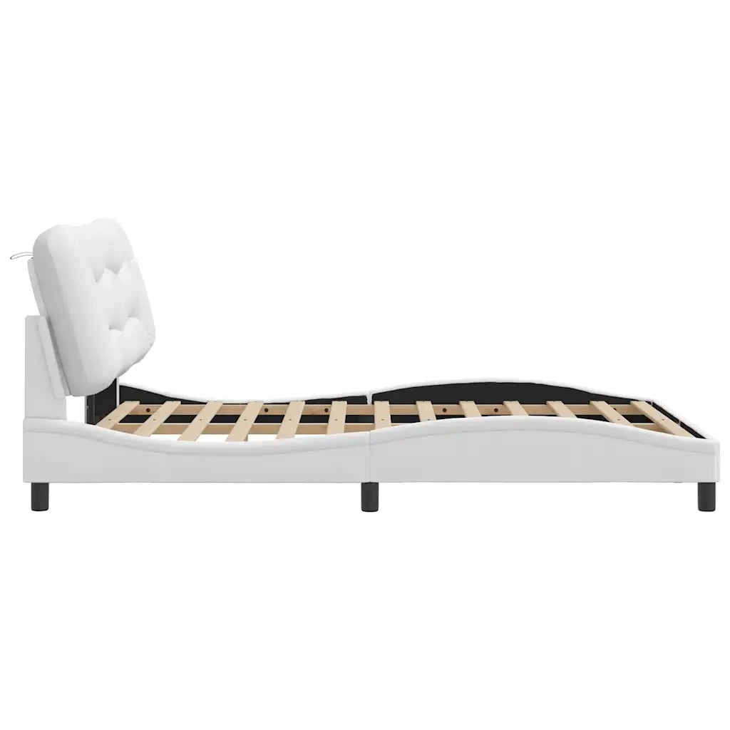 Giroletto senza Materasso Hvar Bianco 140x200 cm in Similpelle