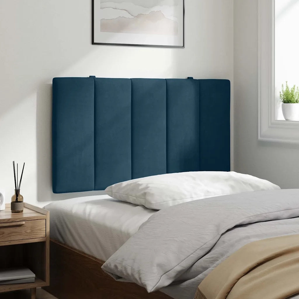 Cuscino Testiera Hanko Blu 80 cm in Velluto 374647