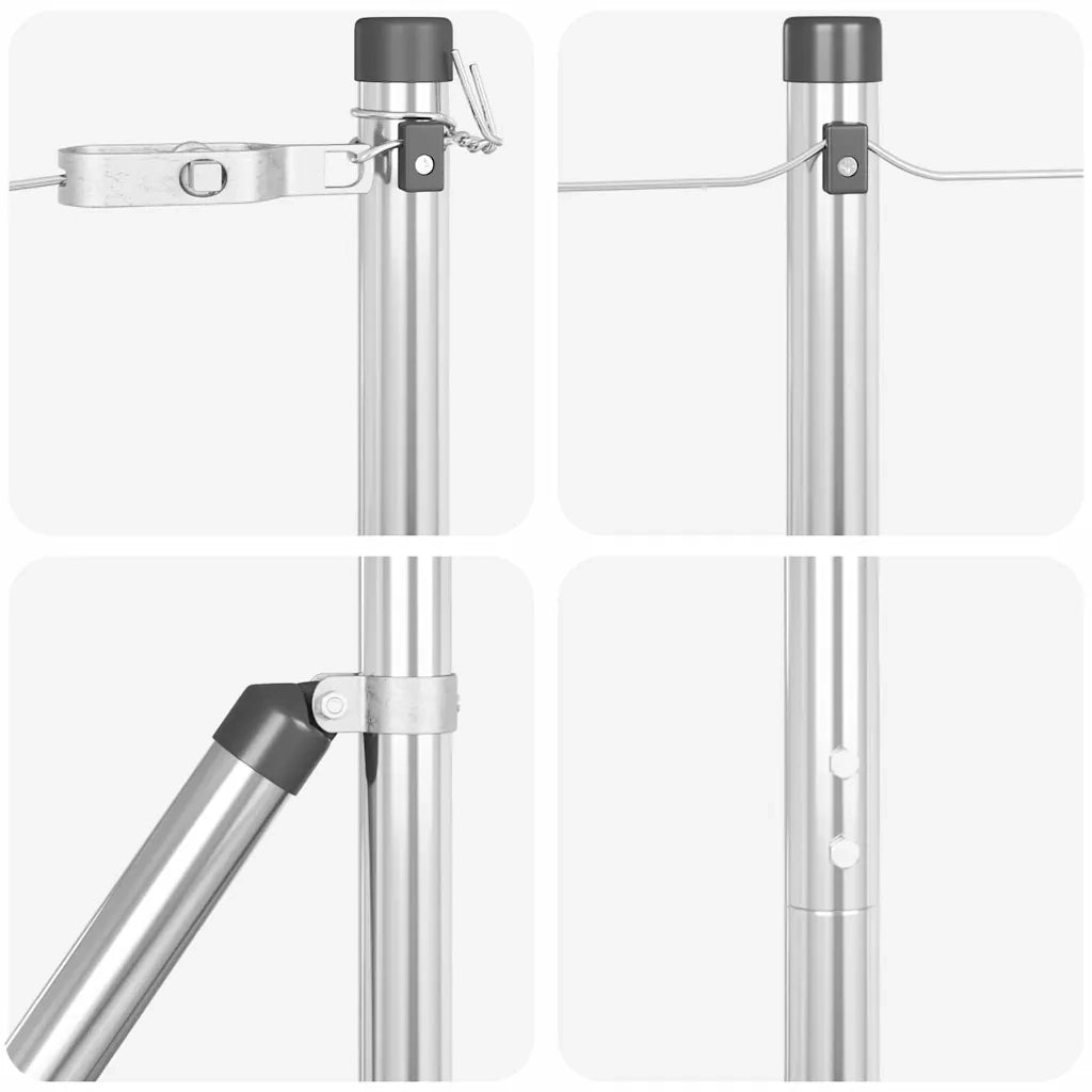 Palo della recinzione 13 pcs Argento Acciaio 42004231