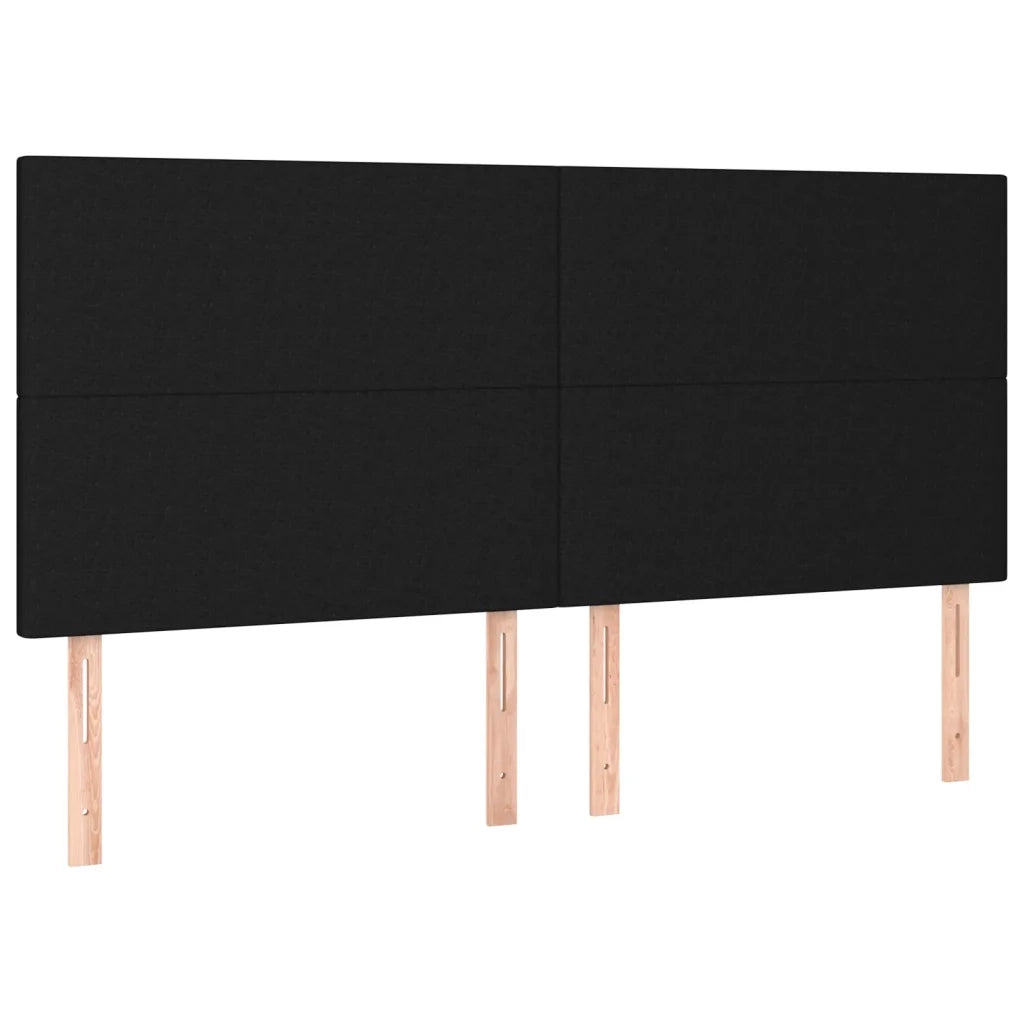 Letto a Molle Materasso e LED Nero 200x200cm in Tessuto