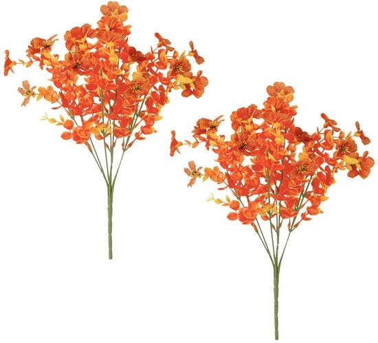 Fiori artificiali 2 raccolte - Fiori artificiali autunnali - Fiori artificiali - Boccia di fiori artificiali - Decorazioni autunnali - Fiori artificiali arancioni - Ideali per interni/esterni
