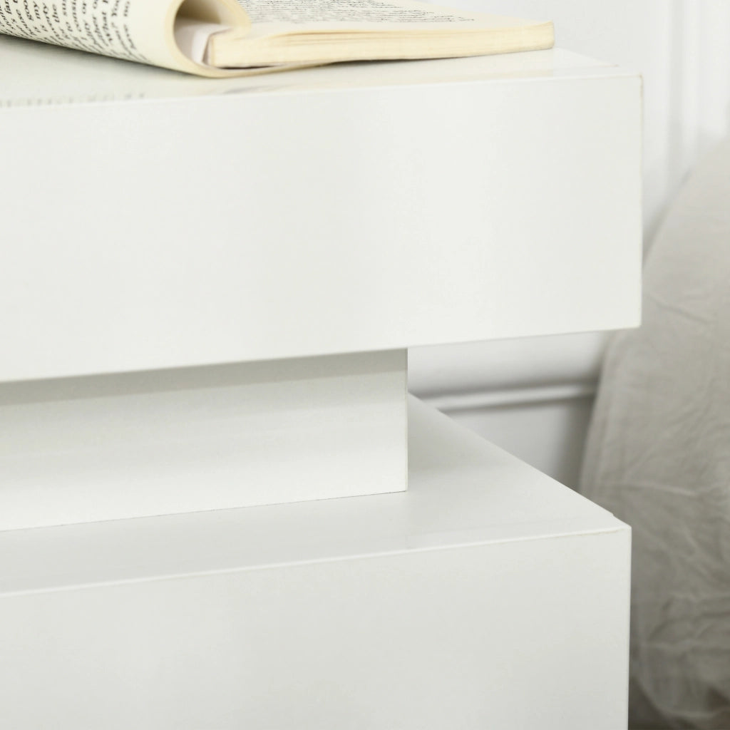 Comodino con luce LED RGB ¨C Minimal ¨C Bianco