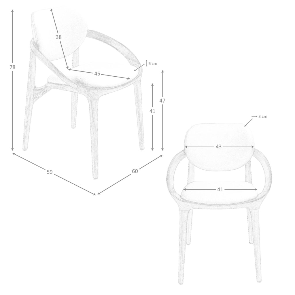 Sedia in tessuto bianco panna