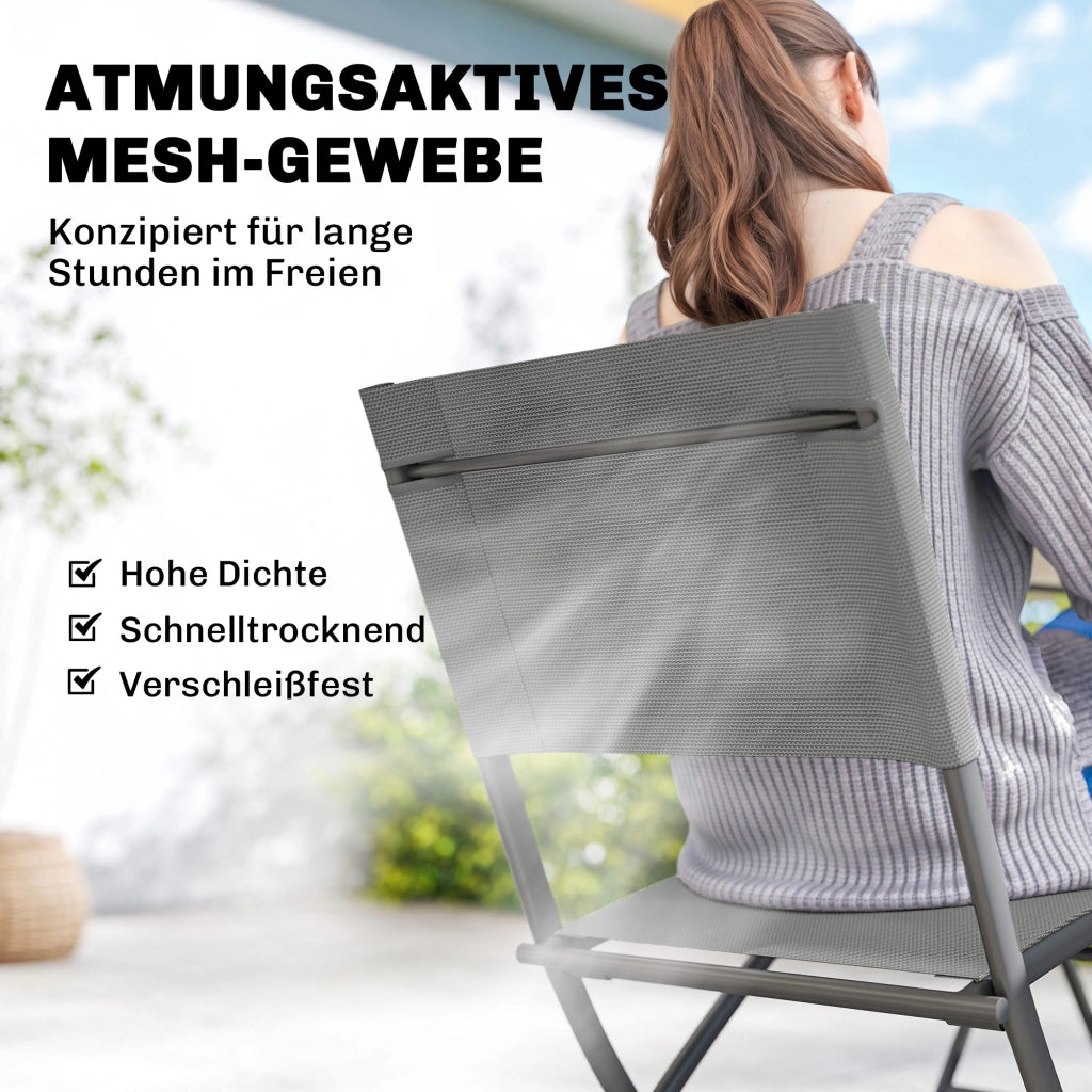Set Giardino Pieghevole 5 Pezzi Tavolo con 4 Sedie ¨C Zephmum ¨C Legno Effetto