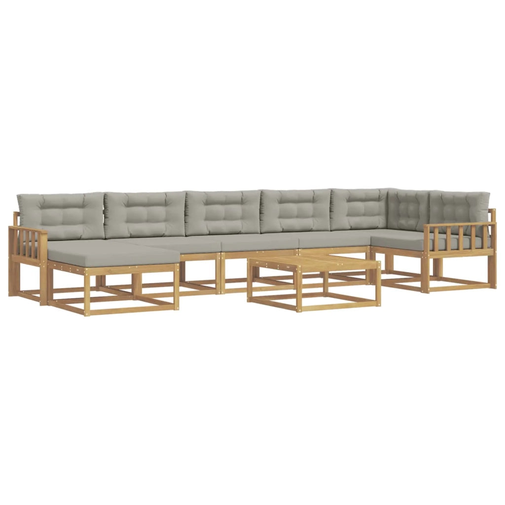 Set di divani da esterno 8 pcs Bianco e Grigio Chiaro 3386790