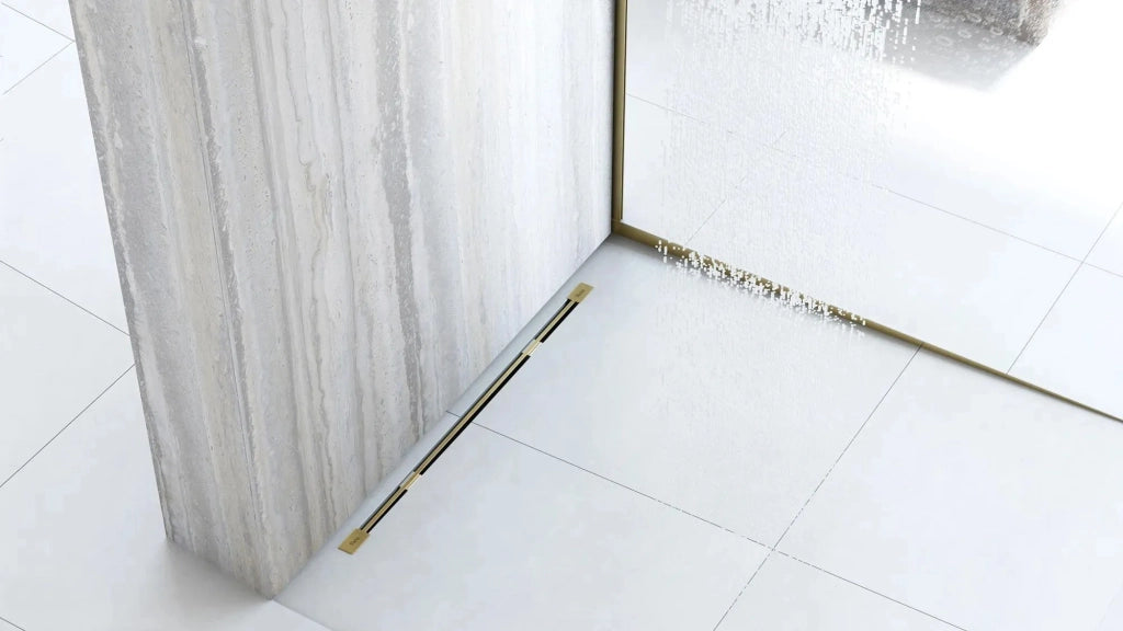 Profilo Doccia Pendenzato 140cm Brush Gold destra