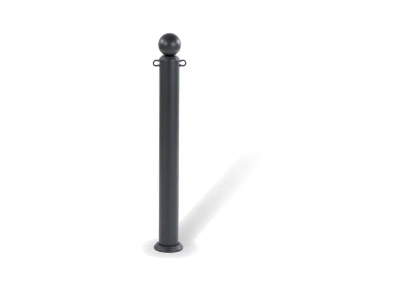 Dissuasore Pantheon Giochipark acciaio zincato Ø60 Ø80mm sfera decorativa grigio - Con anelli - 60 mm
