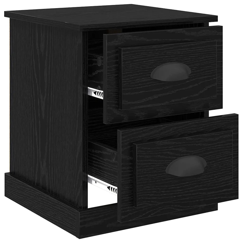 Armadio da Notte 2 pcs Rovere Nero 39 x 39 x 47.5 cm 881333