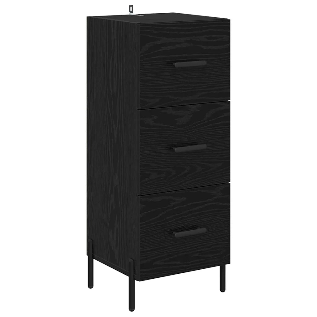Credenza-Buffet-Armadio da cucina Rovere Nero 34,5 x 34 x 180 cm Legno multistrato 147343
