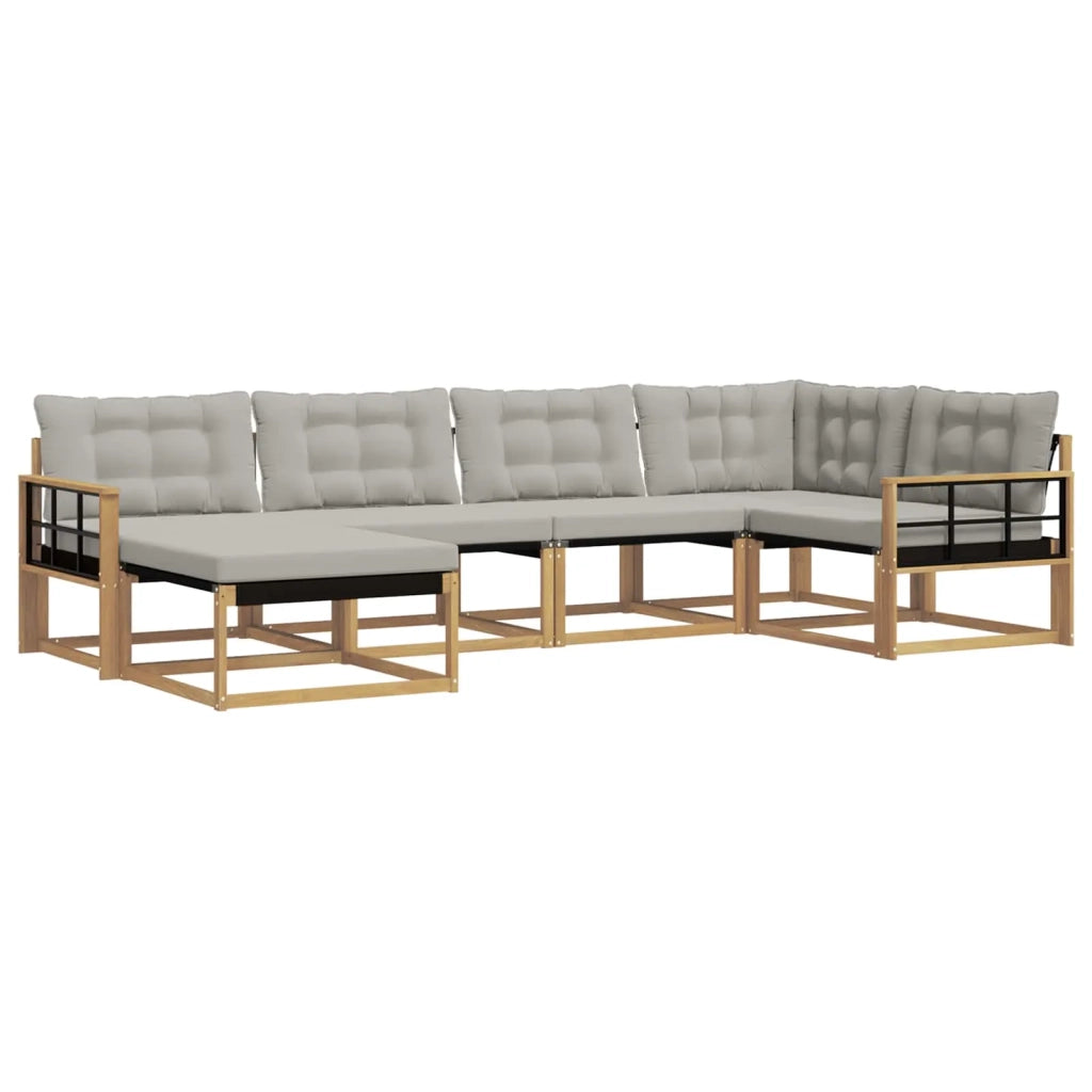 Set di divani da esterno 6 pcs Bianco e Grigio Chiaro 3388857