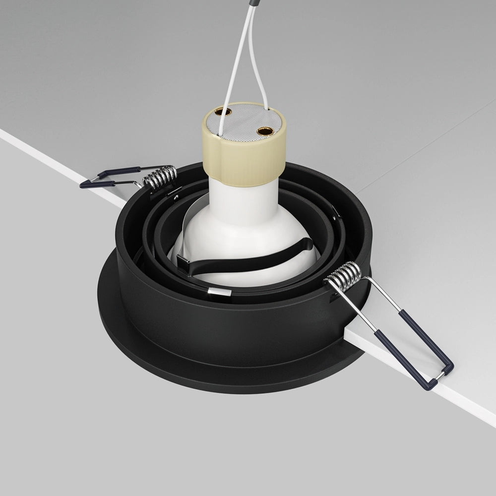 Faretto tondo incasso Maytoni Atom DL023-2-01B nero GU10