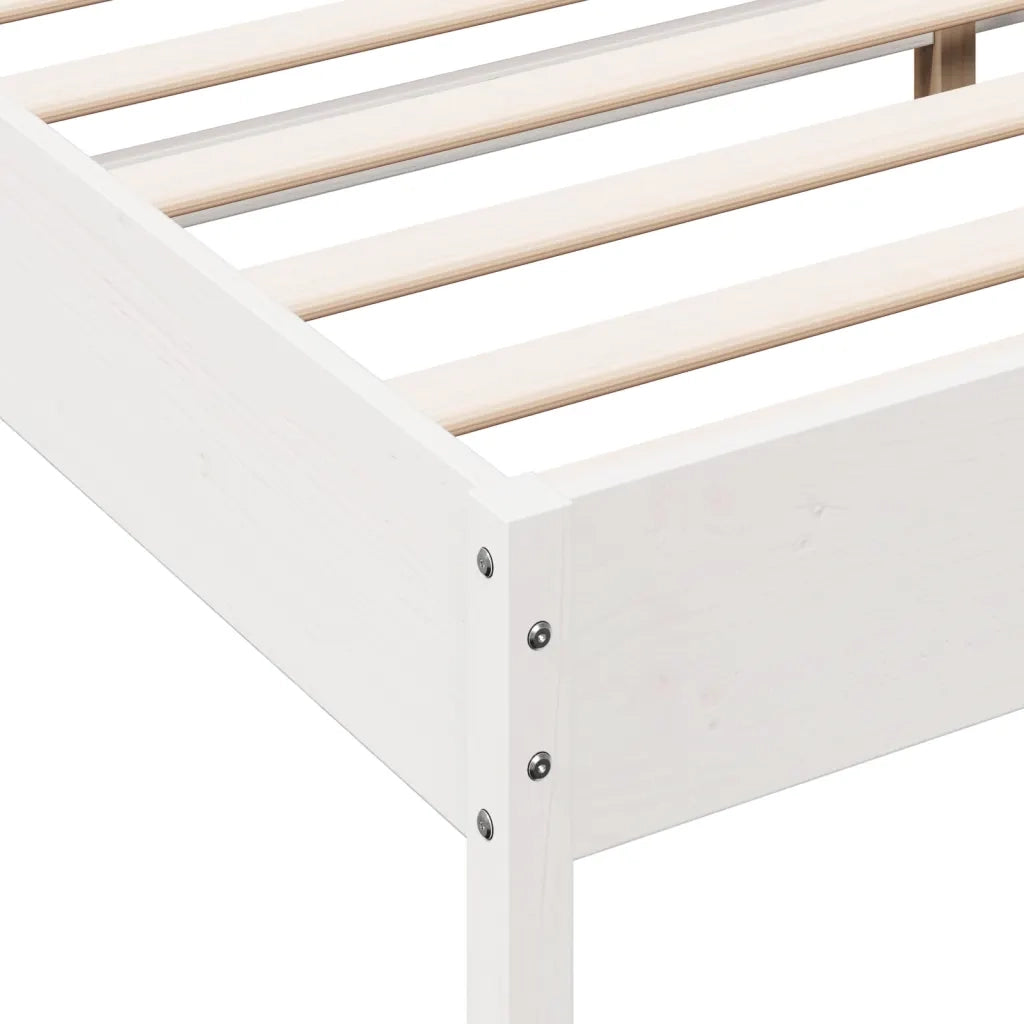 Letto senza Materasso Bianco 150x200 cm Legno Massello di Pino 842695