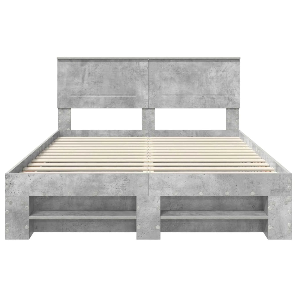 Struttura del letto con testiera Grigio cemento 160 x 200 cm 3408742