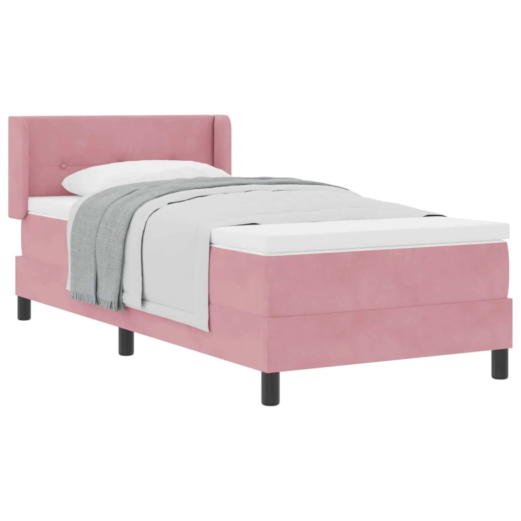 Letto a molle con materasso Rosa 200 x 80 cm Poliestere 3341443