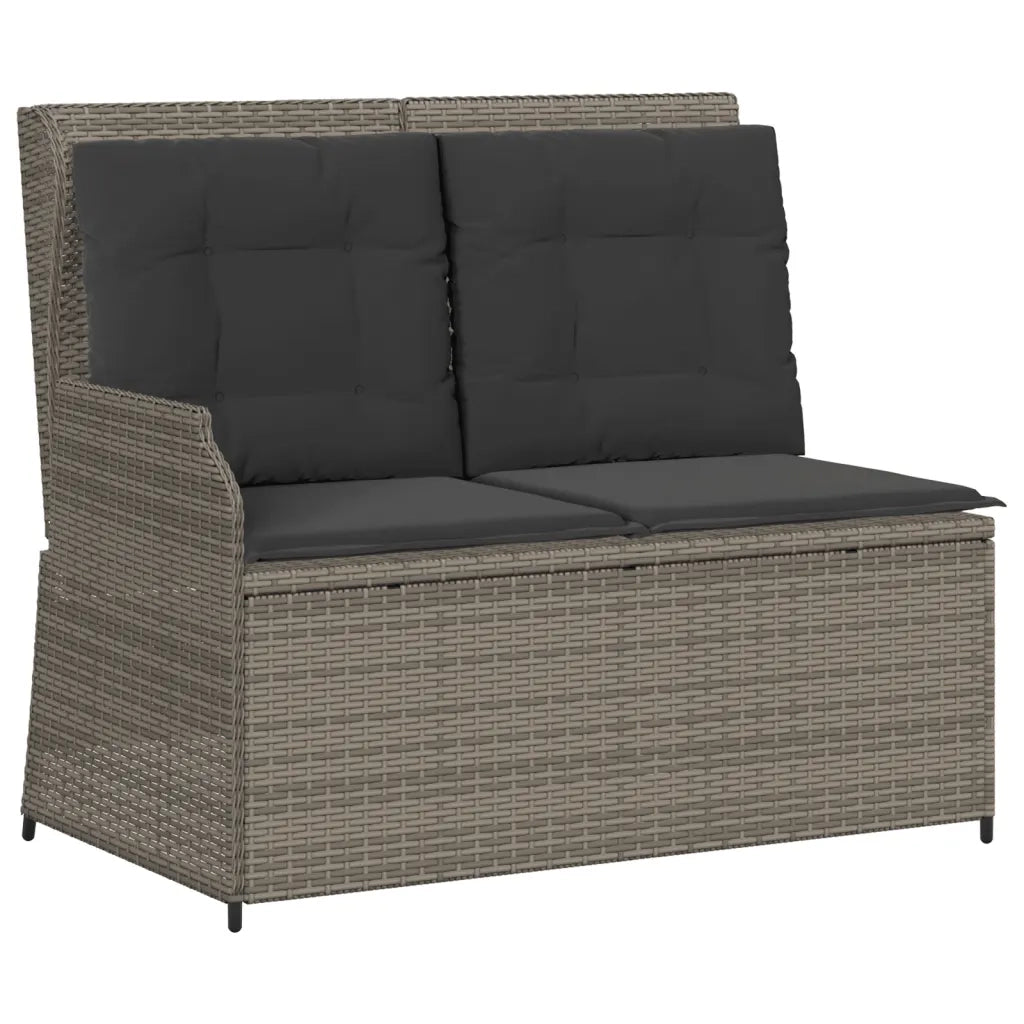 Set Divani da Giardino 4 pz con Cuscini in Polyrattan Grigio