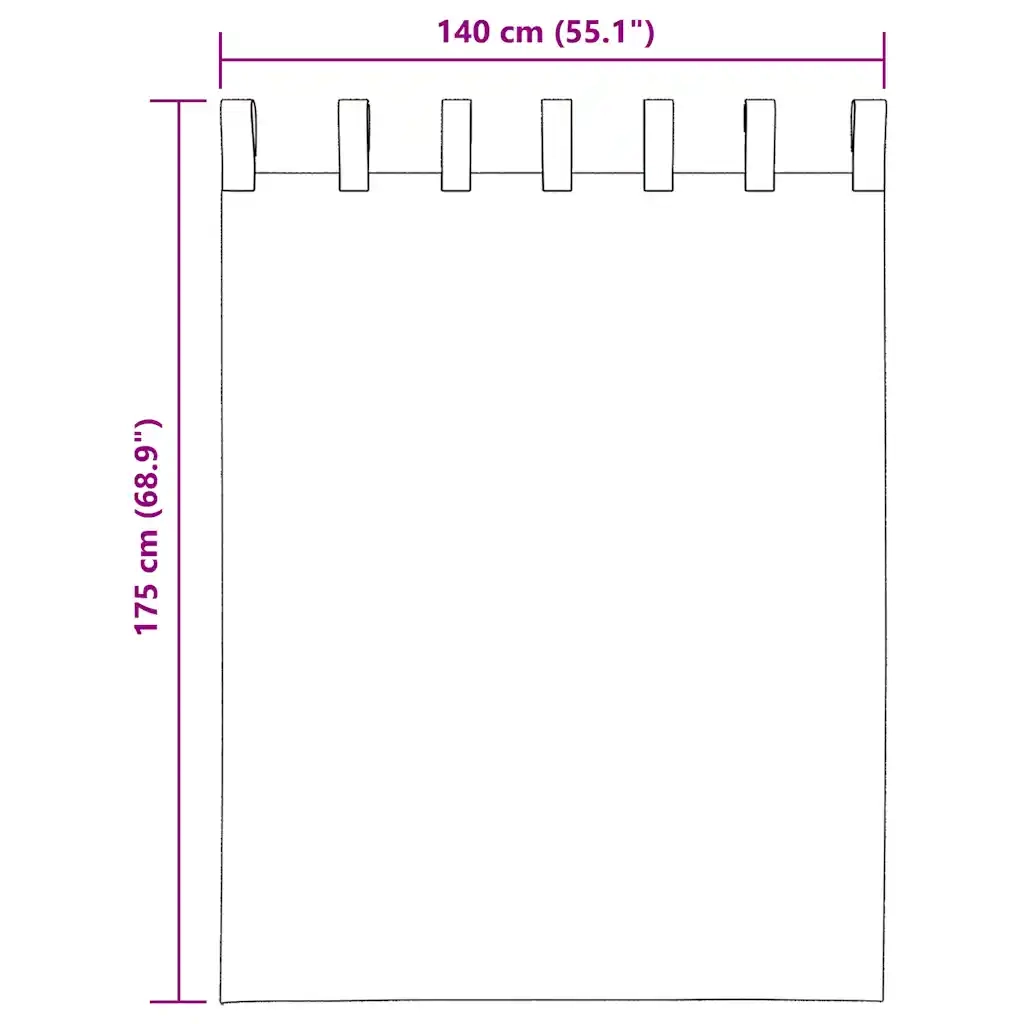 Tende in Voile con Passanti 2 pz Viola 140x175 cm 4102292