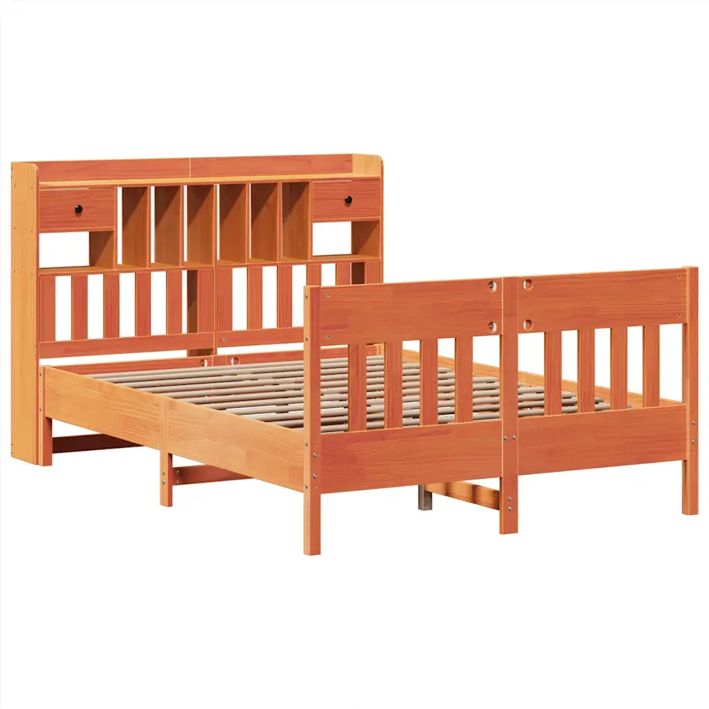 Giroletto senza Materasso-Struttura Letto Marrone Cera 160x200 cm Legno di Pino 821661