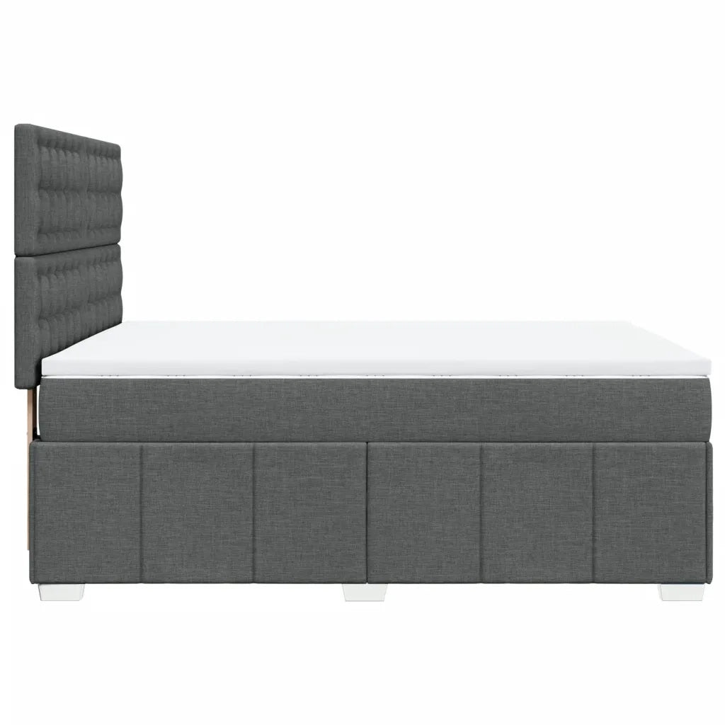 Giroletto a Molle con Materasso Grigio Scuro 140x190 cm Tessuto 3293978