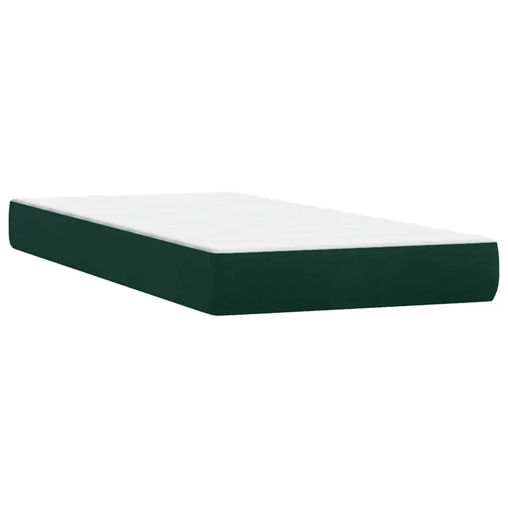Letto a Molle con Materasso e LED Verde Scuro 80x220 cm Velluto 3317004