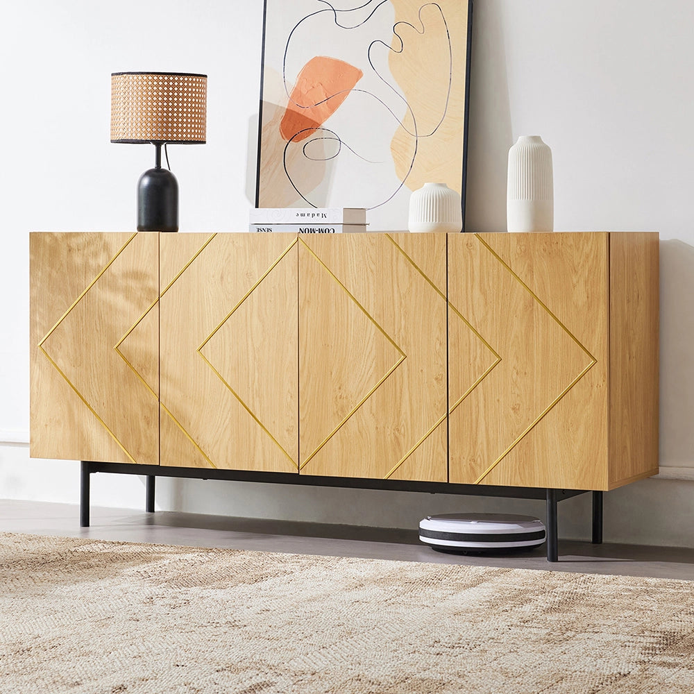Buffet - Xylo - 4porte legno naturale 160x40x78cm