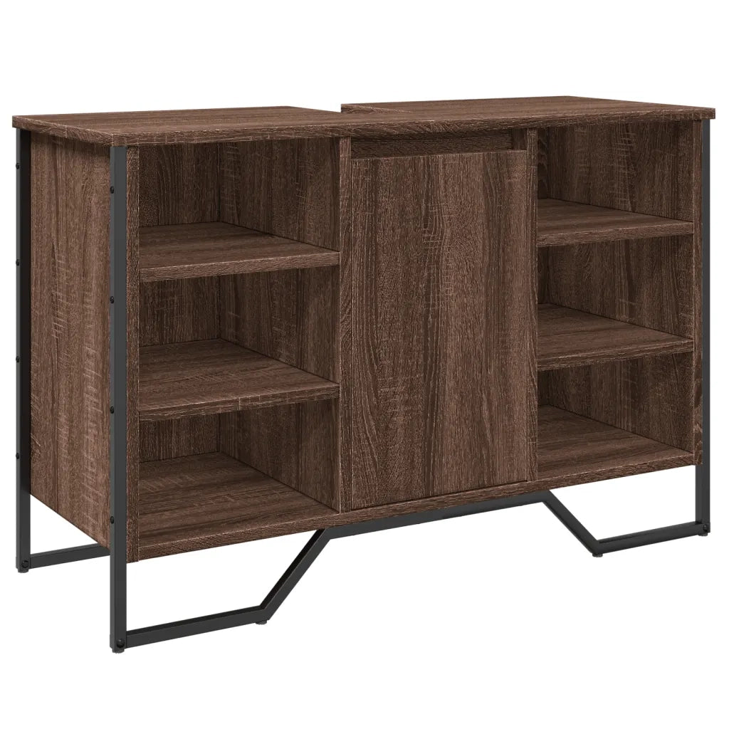 Mobile bagno moderno con vano contenitore 91 x 35 x 60 cm legno composito marrone 02_0049582