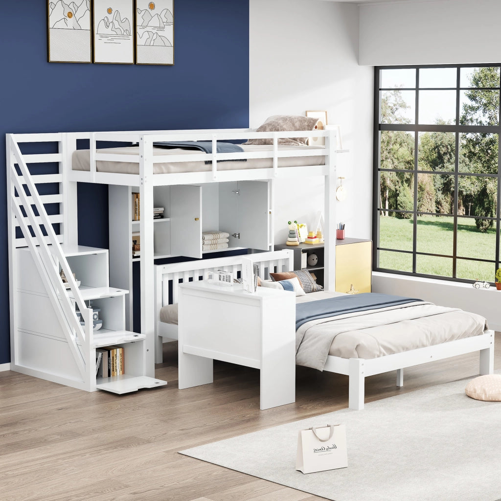 LETTO a castello 90x200 cm + 140x200 cm Bianco