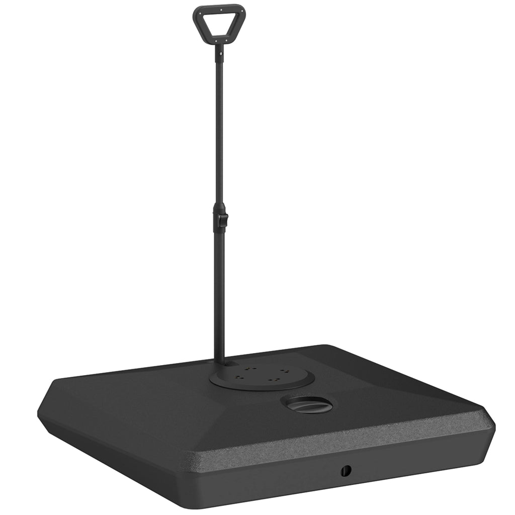 Base per Ombrellone a Sbalzo 95x95x117 cm Riempibile con Acqua o Sabbia in HDPE Nero