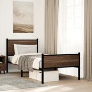 Giroletto senza Materasso-Struttura Letto in Metallo Rovere Marrone 80x200 cm 631791