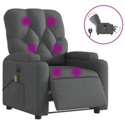 Poltrona | Sedia Relax Reclinabile Massaggio Elettrica Grigio Scuro Tessuto