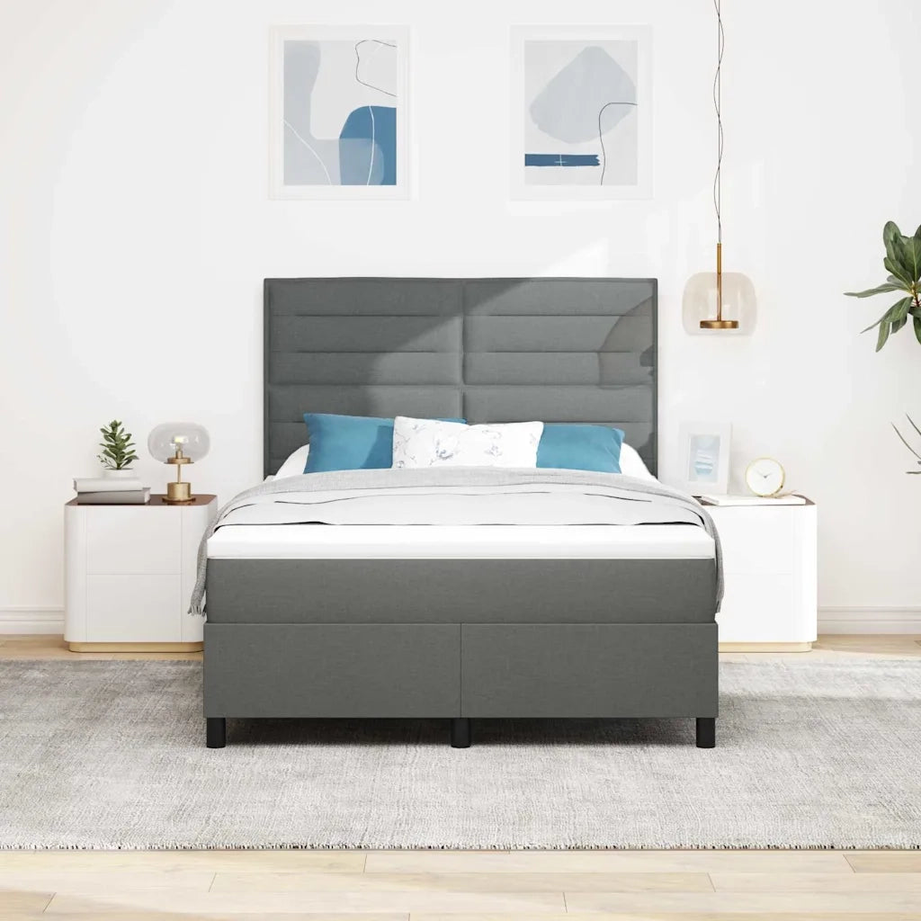 Letto a molle con materasso Grigio scuro 160 x 200 cm Tessuto 3339323