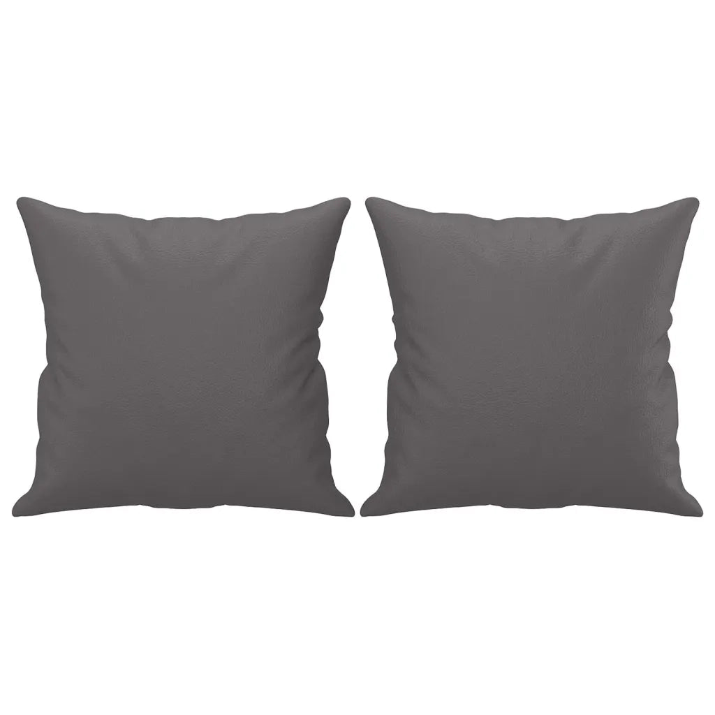 Divano a 2 Posti con Cuscini-Sofa 2 Posti con Cuscini Grigio 140 cm in Similpelle 144626