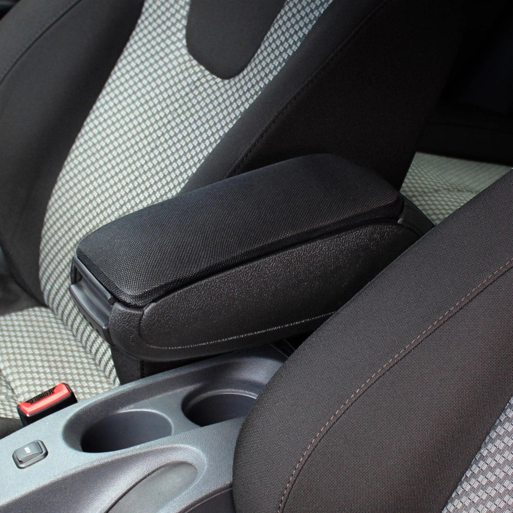 Bracciolo centrale per Nissan Juke con scomparto imbottito in tessuto nero 03_0000525